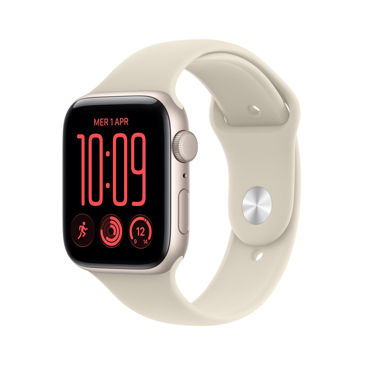 Apple Watch SE (3nd generation) SE 3 GPS, Cassa 44 mm in alluminio galassia con Cinturino Sport sabbia - M/L