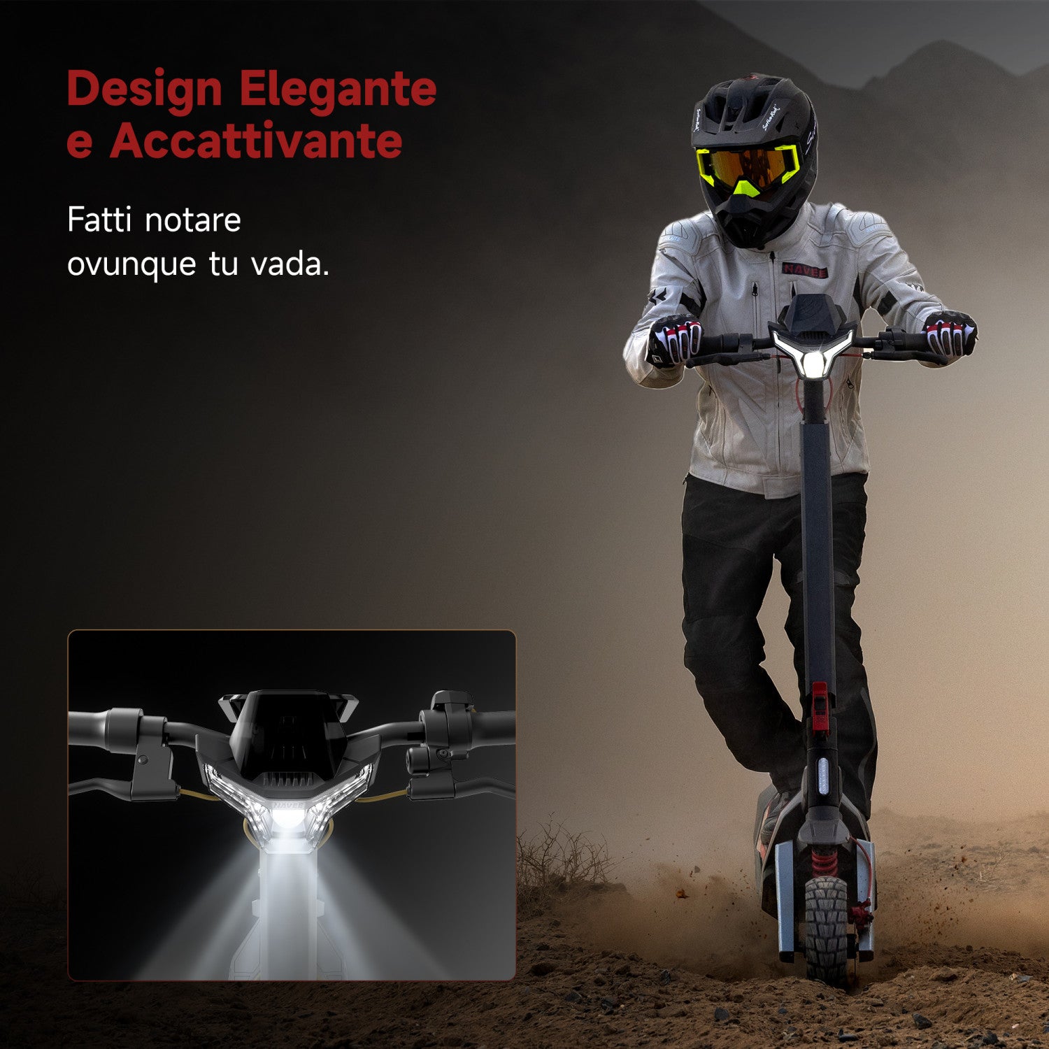 NAVEE XT5 Pro Monopattino elettrico, Potenza max 2200W, Gomme 12" Offroad, 75km Autonomia, IPX6, Doppia Sospensione a molla, Freni tripli, Frecce direzionali e Faro da 9W