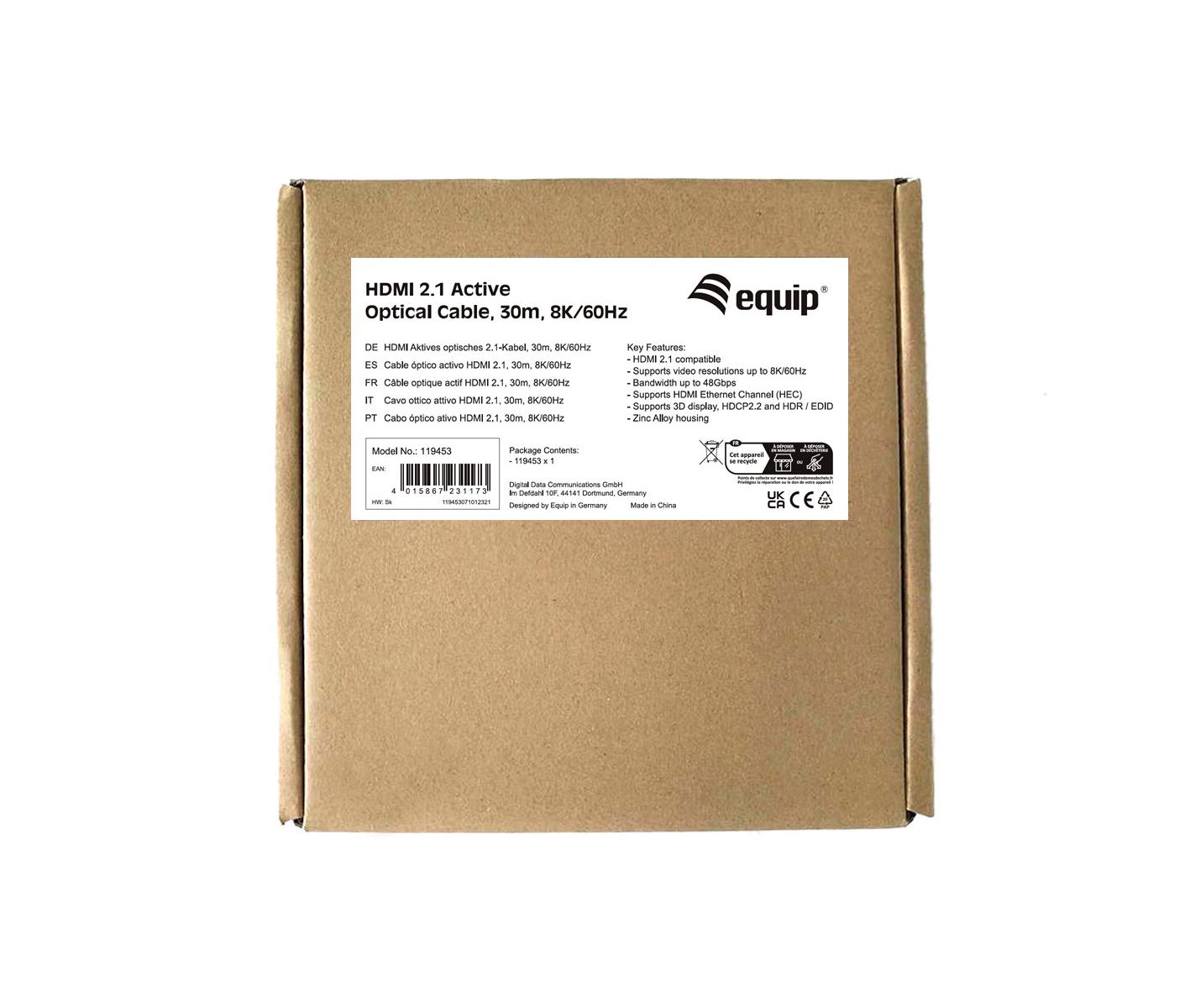 Equip 119453 cavo HDMI 30 m HDMI tipo A (Standard) Nero