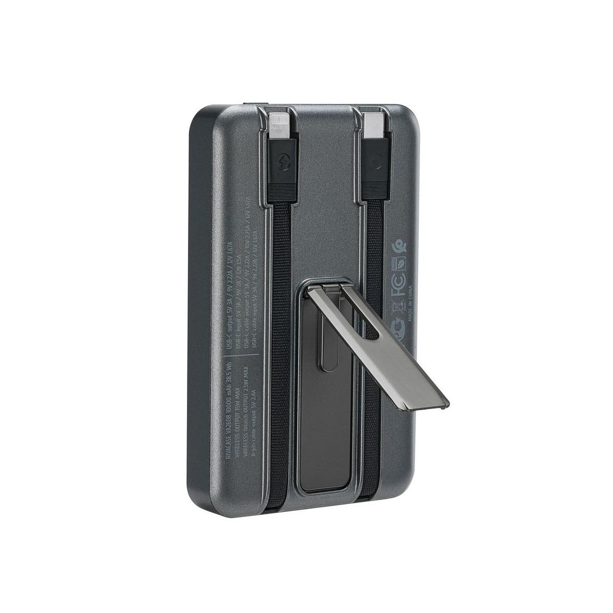 Rivacase VA2608 batteria portatile Polimeri di litio (LiPo) 10000 mAh Carica wireless Nero, Grigio