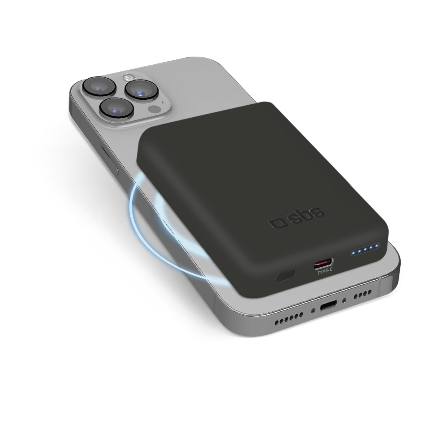 SBS TEBB5000MAG1CK batteria portatile Polimeri di litio 5000 mAh Carica wireless Nero
