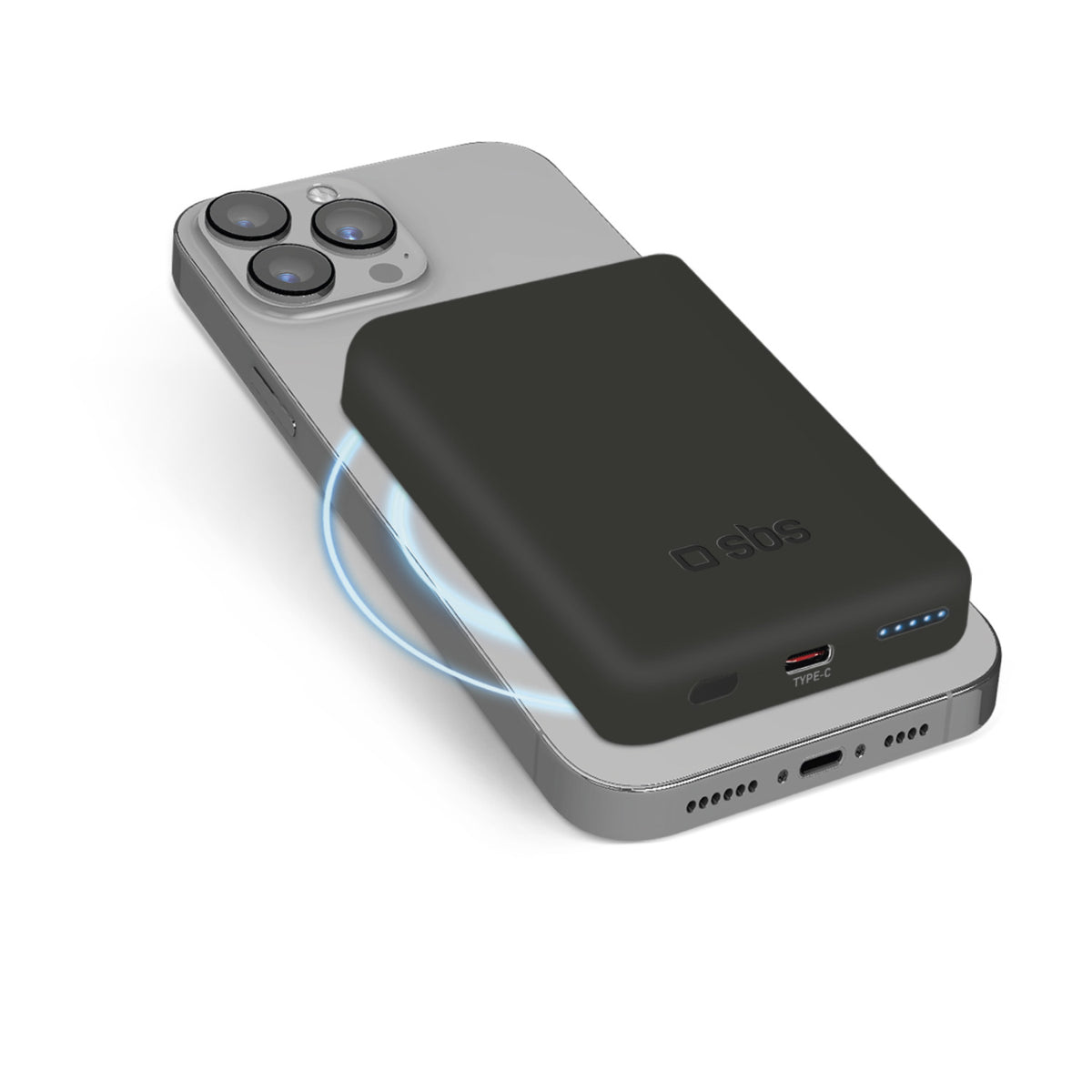 SBS TEBB5000MAG1CK batteria portatile Polimeri di litio 5000 mAh Carica wireless Nero