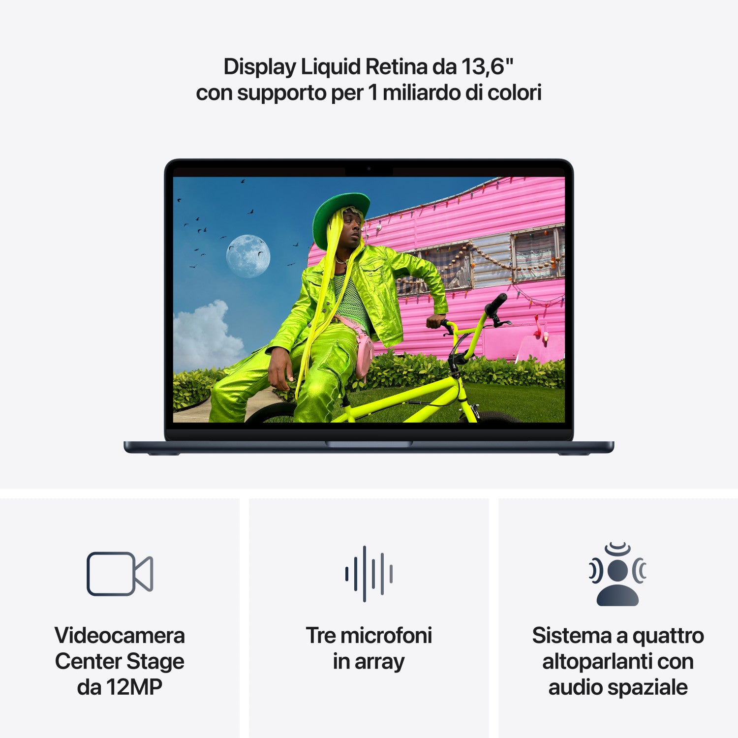 Apple MacBook Air 13" M5 chip 10 core CPU 10 core GPU, 24GB, 1TB SSD - Mezzanotte