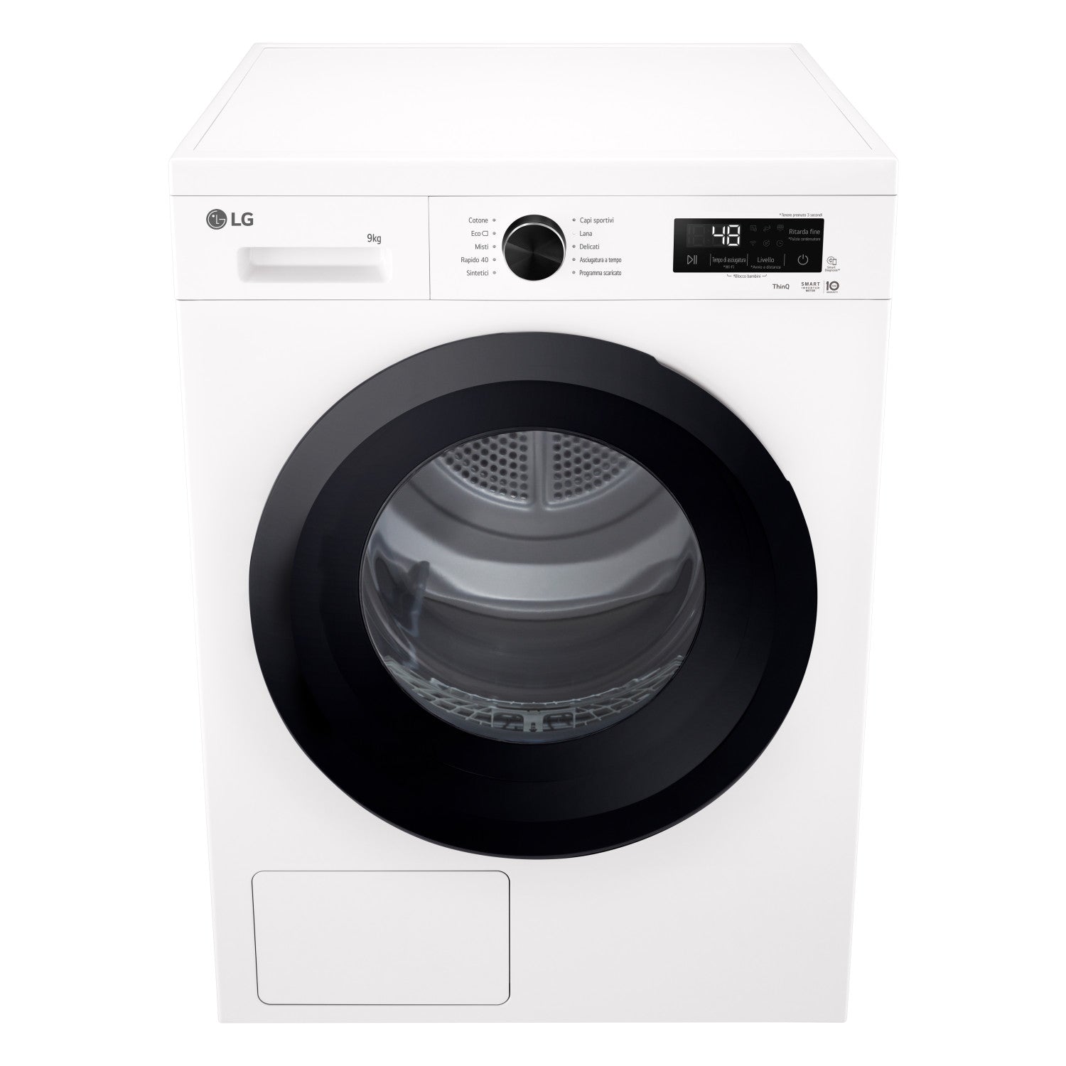 LG RNX1009NWK asciugatrice Libera installazione Caricamento frontale 9 kg Bianco