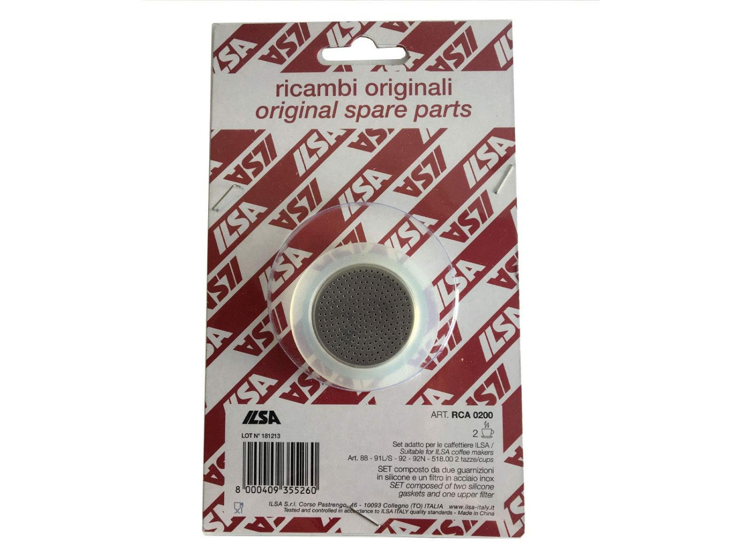 Ilsa Set 2 Guarnizioni 1 Filtro Acciaio per Caffettiera 2 Tazze