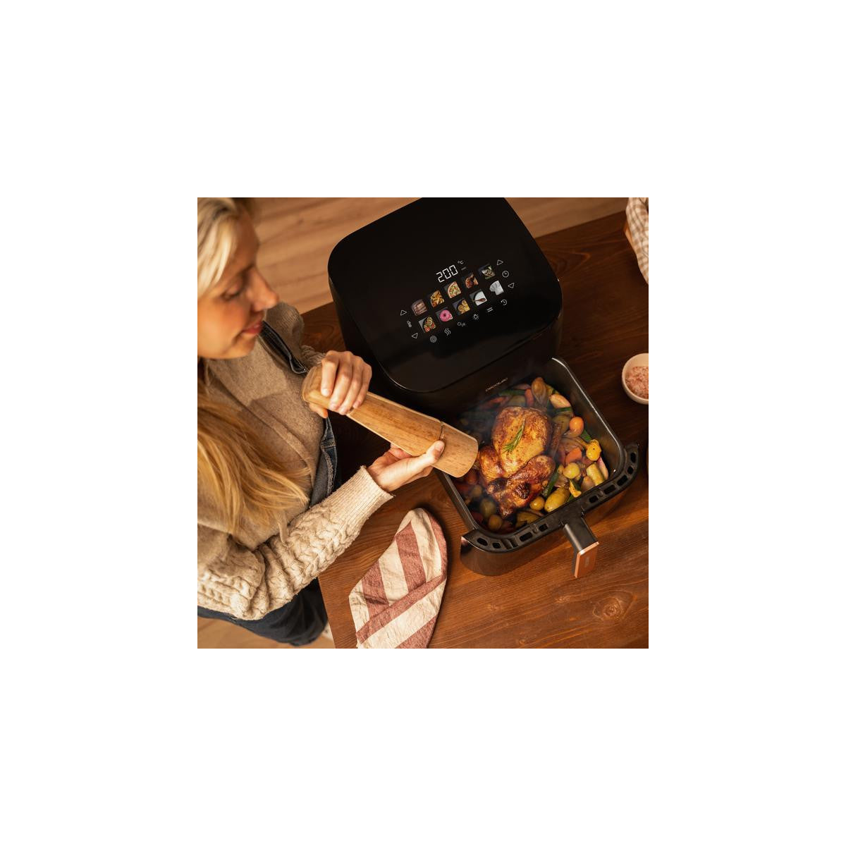 Cecotec Cecofry Grill Smokin' 8500 Singolo 8,5 L 2200 W Friggitrice ad aria calda Nero, Marrone
