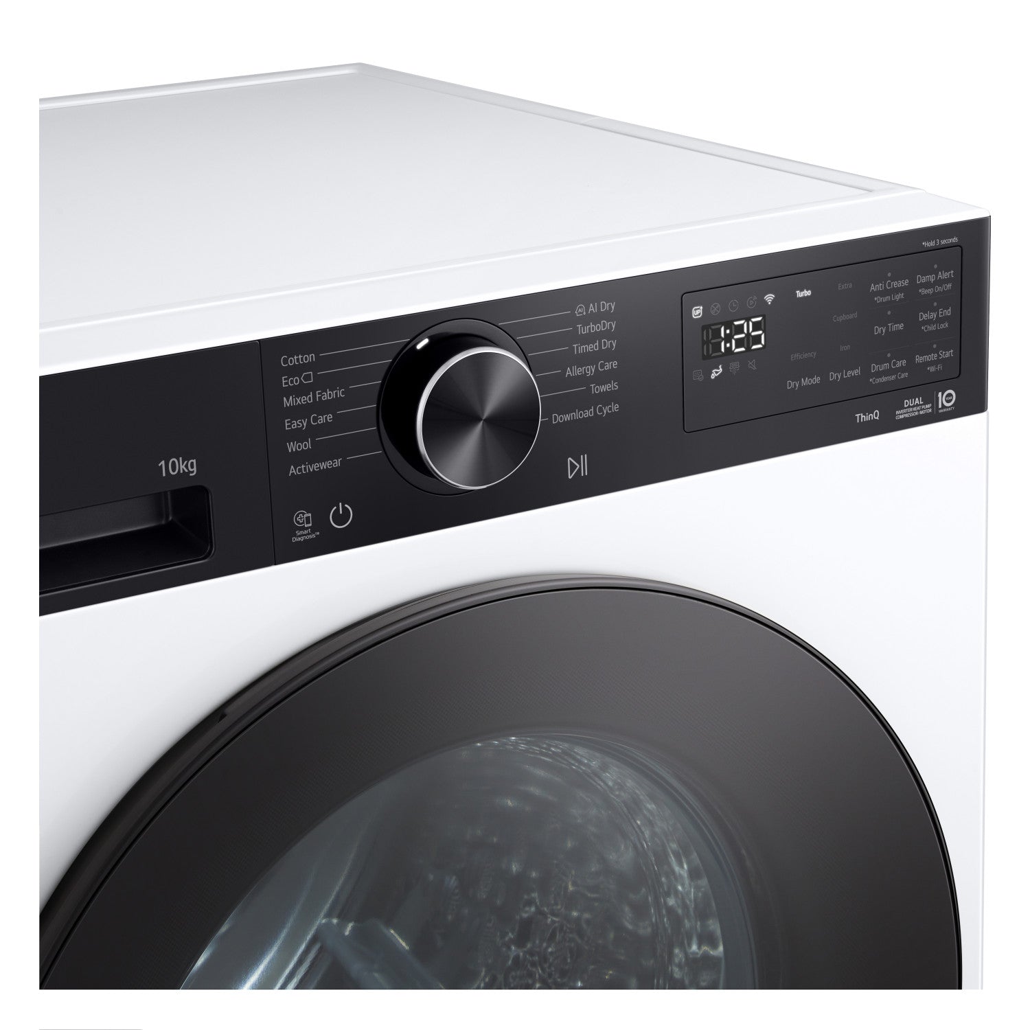 LG RNX5009TKB Asciugatrice Intelligente AI Dry 9 kg Classe B Bianco/Nero