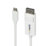 StarTech.com Cavo da USB-C a DisplayPort 1.2 da 2m, 4K 60 Hz, cavo adattatore bidirezionale da DP a USB Type-C / da USB-C a DP, compatibile con Thunderbolt, Bianco