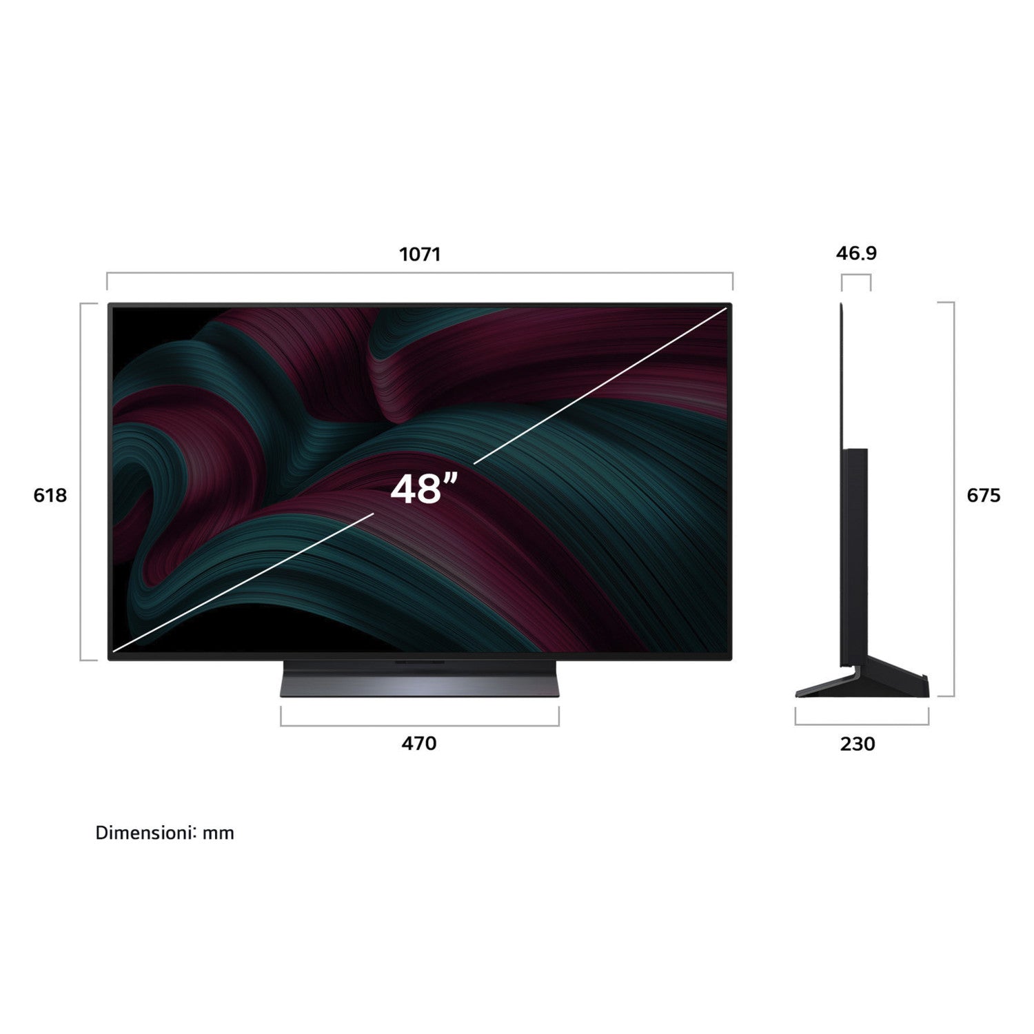 LG OLED evo AI OLED42C55LA TV Serie C5 42 pollici 4K, α9 Gen8, Dolby Vision, 20W, 4 HDMI, VRR 144Hz, Smart TV WebOS 25