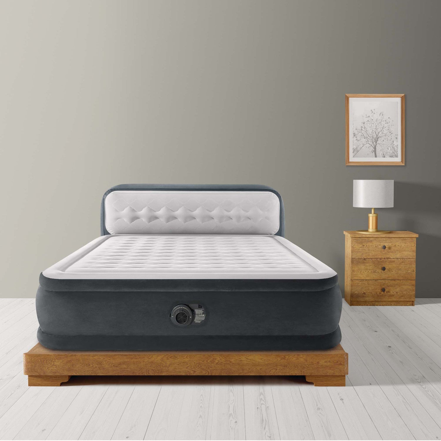 Intex DuraBeam Ultra Plush Headboard Doppio materasso Grigio chiaro Unisex