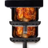 Ariete 4640 Air Fryer Vertical Duo - Friggitrice Ad Aria Doppia Verticale, 11L, 2460W, 6 Programmi, Funzioni Sync E Dual, Fino A 200 C, Nera