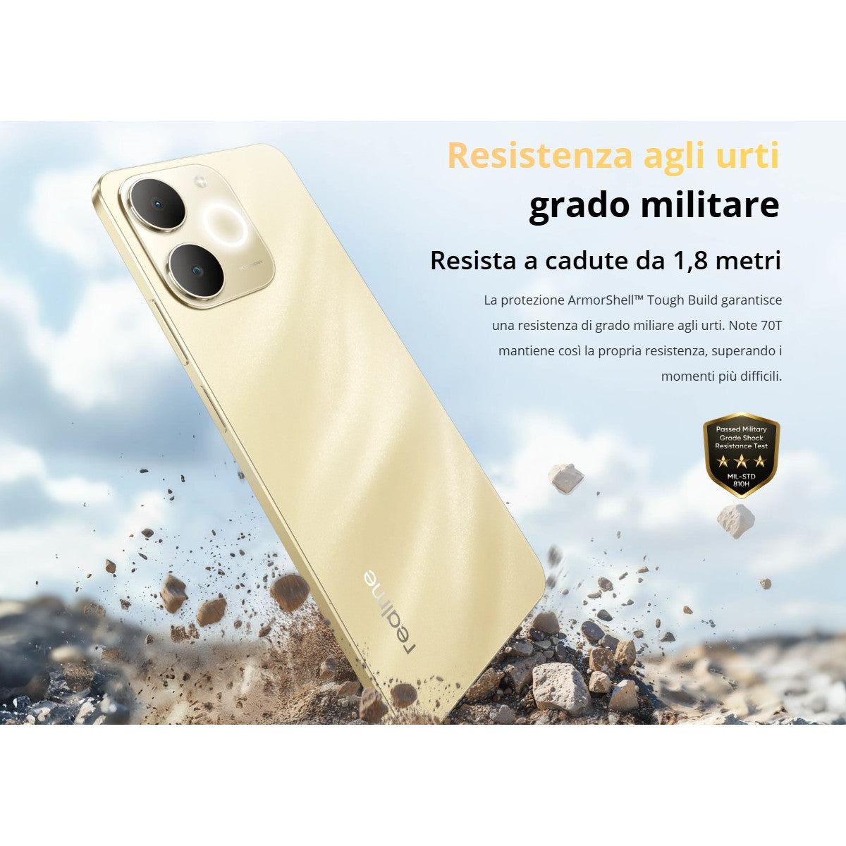 realme Note 631011009973 smartphone 17,1 cm (6.74") Doppia SIM Android 15 4G USB tipo-C 4 GB 128 GB 6000 mAh Oro