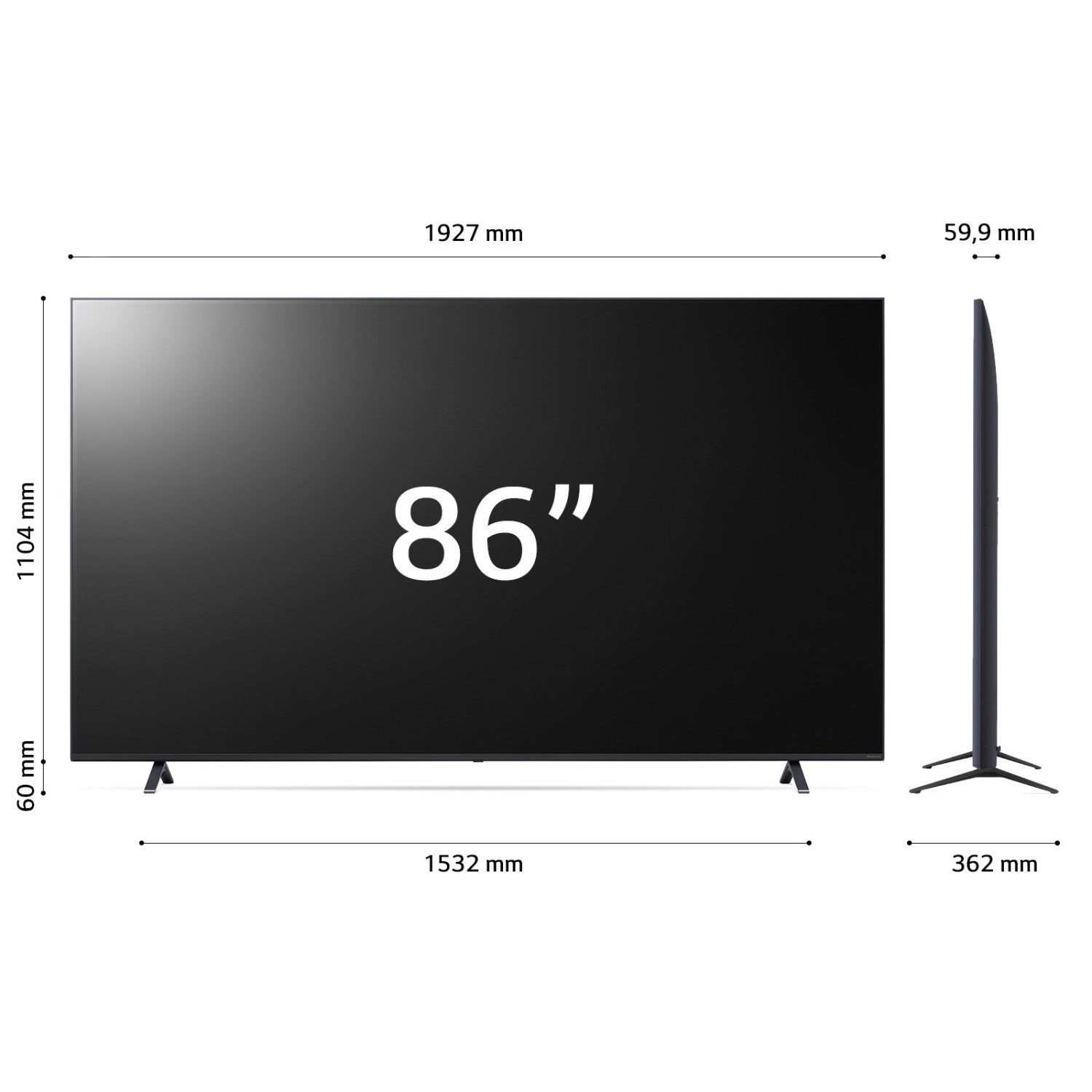 LG NanoCell NANO81 86 Pollici Serie 86NANO81T6A, TV 4K, 3 HDMI, Smart TV 2024