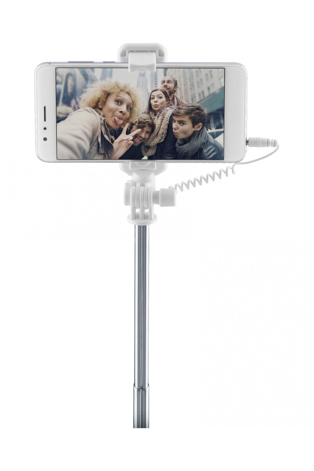 Cellularline Total View - Universale Asta per selfie con specchio girevole