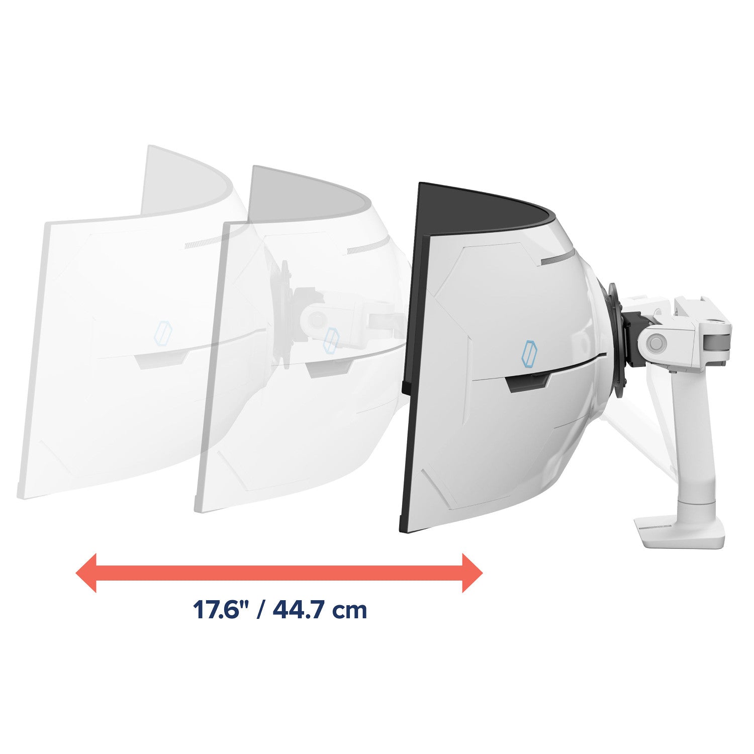 Ergotron HX Series HX ARM WITH VERY HEAVY DUTY PIVOT DESK 144,8 cm 57pollici Scrivania Bianco
