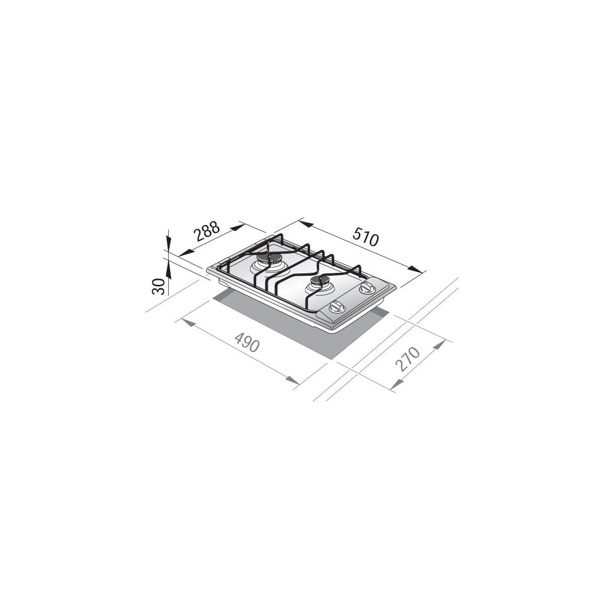 DeLonghi I 23 D Piano Cottura Acciaio inossidabile Da incasso 30 cm Gas 2 Fornelli