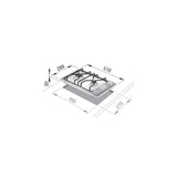 DeLonghi I 23 D Piano Cottura Acciaio inossidabile Da incasso 30 cm Gas 2 Fornelli