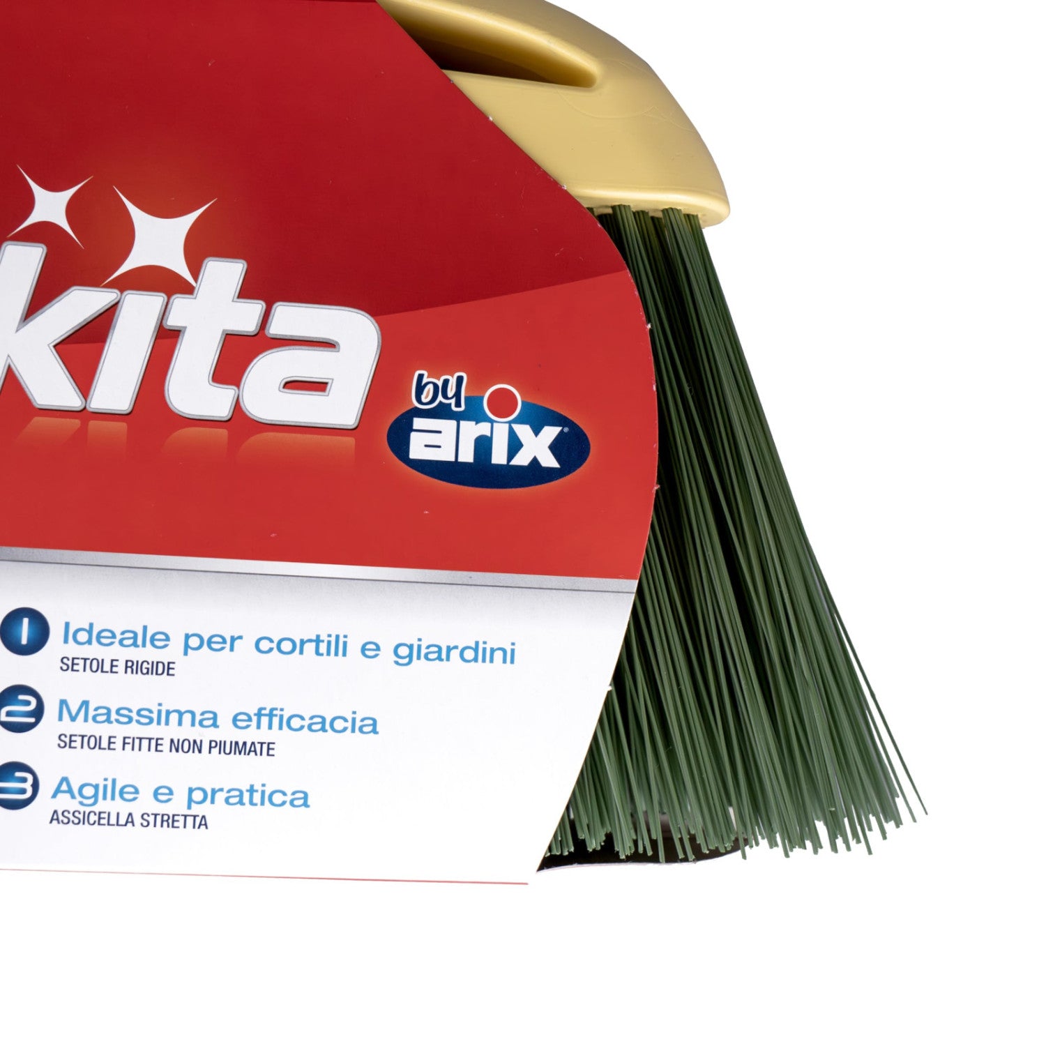 Tonkita Rustica Scopa Per Esterni Con Setole Rigide In Pet 100 Riciclato - Made In Italy