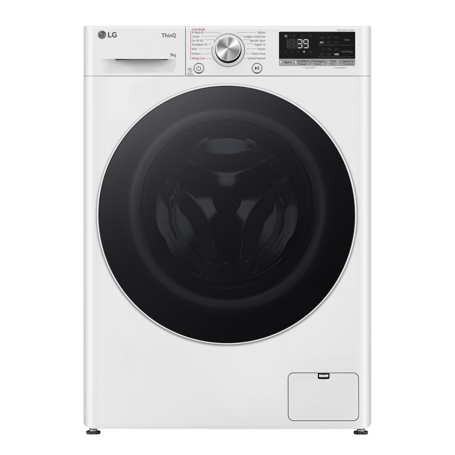 LG F4R709TAIDD Lavatrice 9kg AI DD, Classe A-10 , 1400 giri, Vapore, Wi-Fi