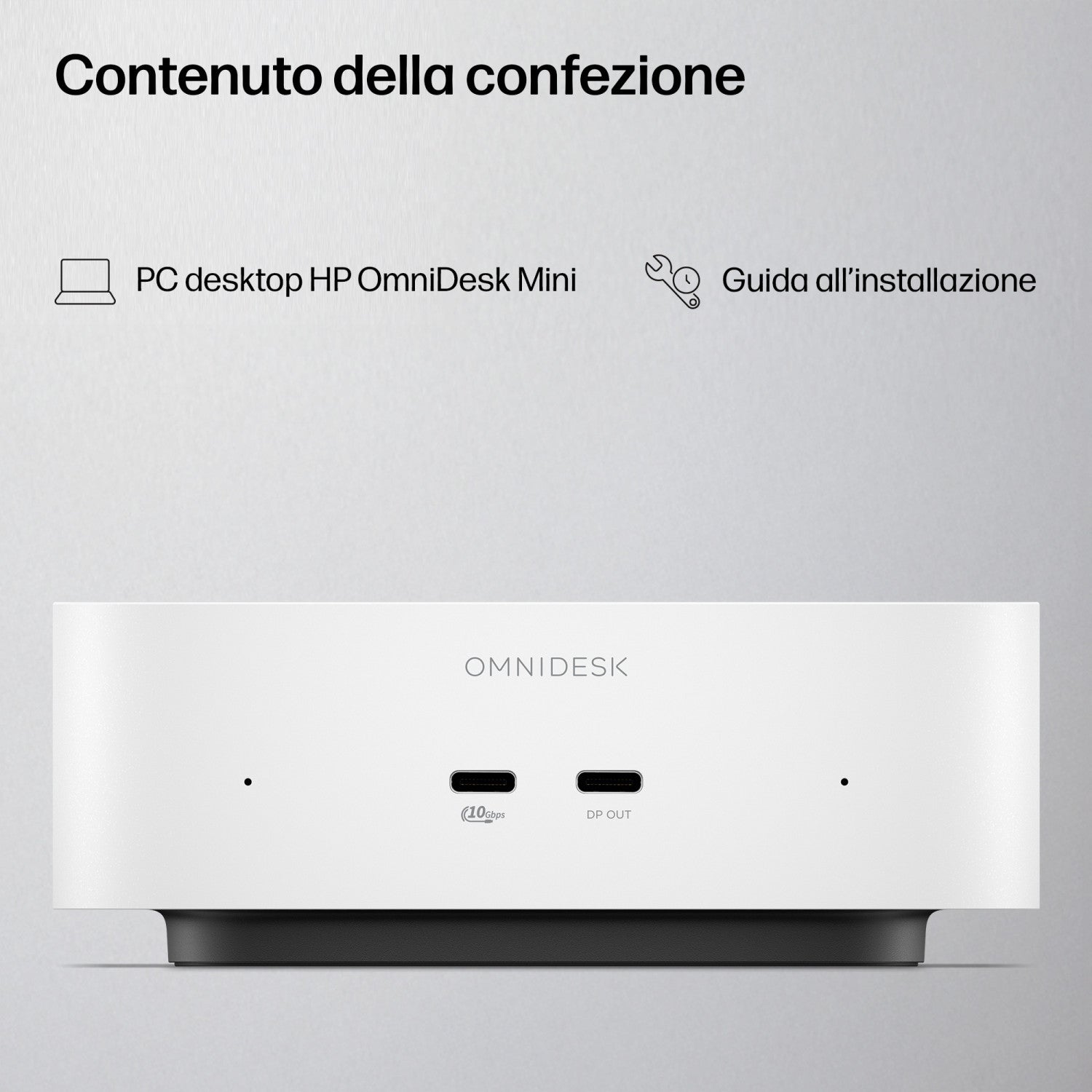 HP E4EU4EA PC/stazione di lavoro Intel Core 5 16 GB LPDDR5x-SDRAM 512 GB SSD Windows 11 Home Mini PC AI PC Bianco