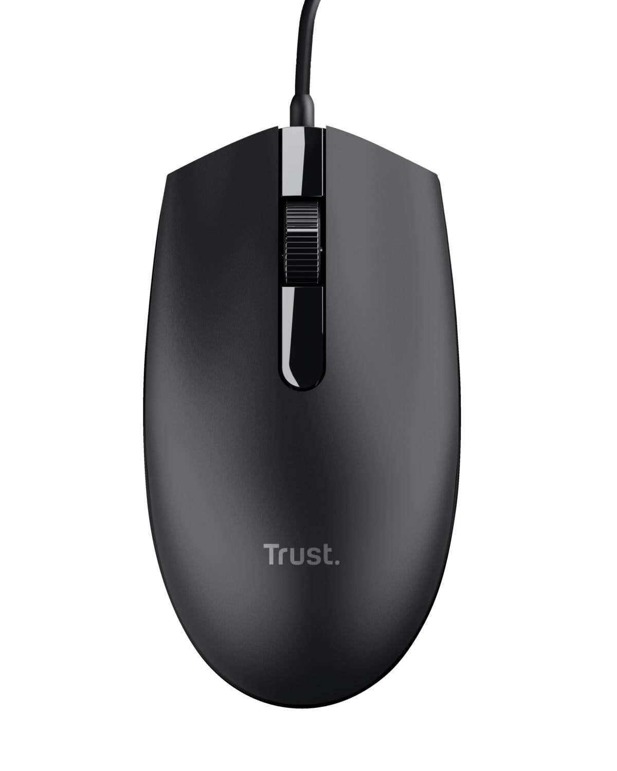 Trust Basi Mouse Ambidestro USB tipo A Ottico 1200 DPI Nero
