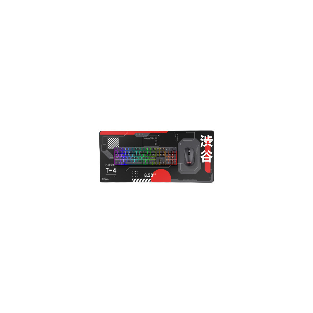 Trust GXT 759 XXL Tappetino per mouse per gioco da computer Nero, Rosso