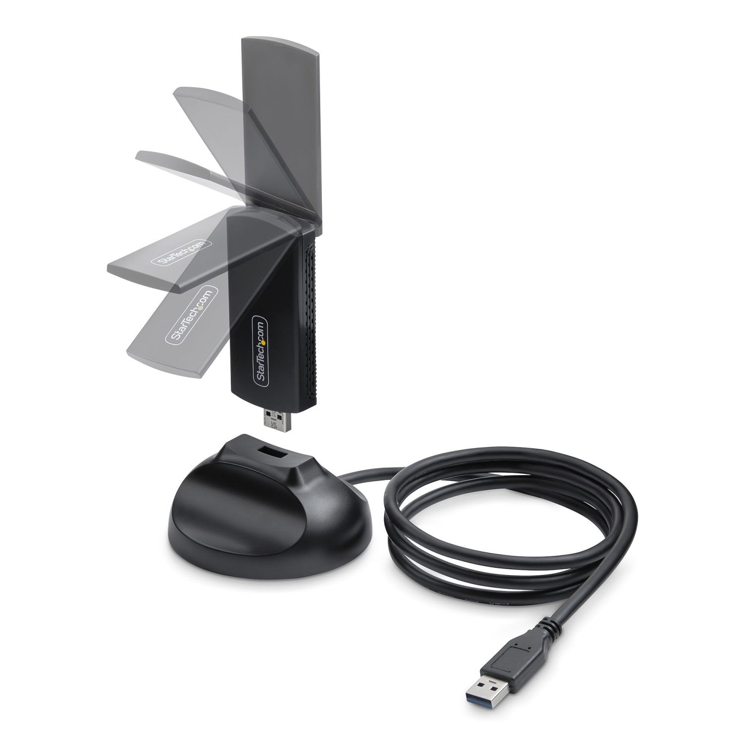 StarTech.com Chiavetta Wi-Fi 6E USB/Dongle per PC Desktop/Laptop, NIC wireless con antenna pieghevole, adattatore WiFi con supporto 802.11 b/g/n/ac/ax, compatibile con reti a 2,4/5/6 GHz
