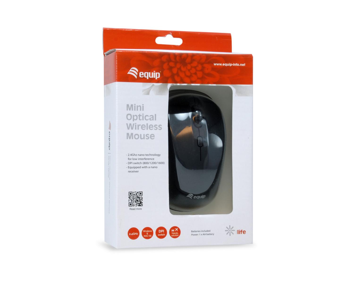 Equip 245108 mouse Ambidestro RF Wireless Ottico 1600 DPI
