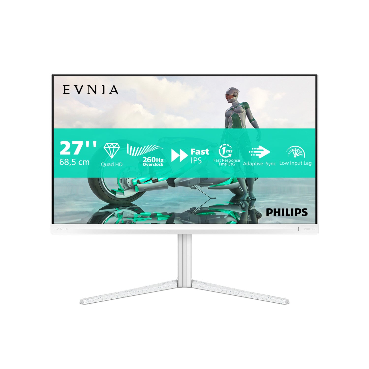 Philips 27M2N3501PA/00 Monitor PC 68,6 cm (27 pollici) 2560 x 1440 Pixel Quad HD LCD Bianco