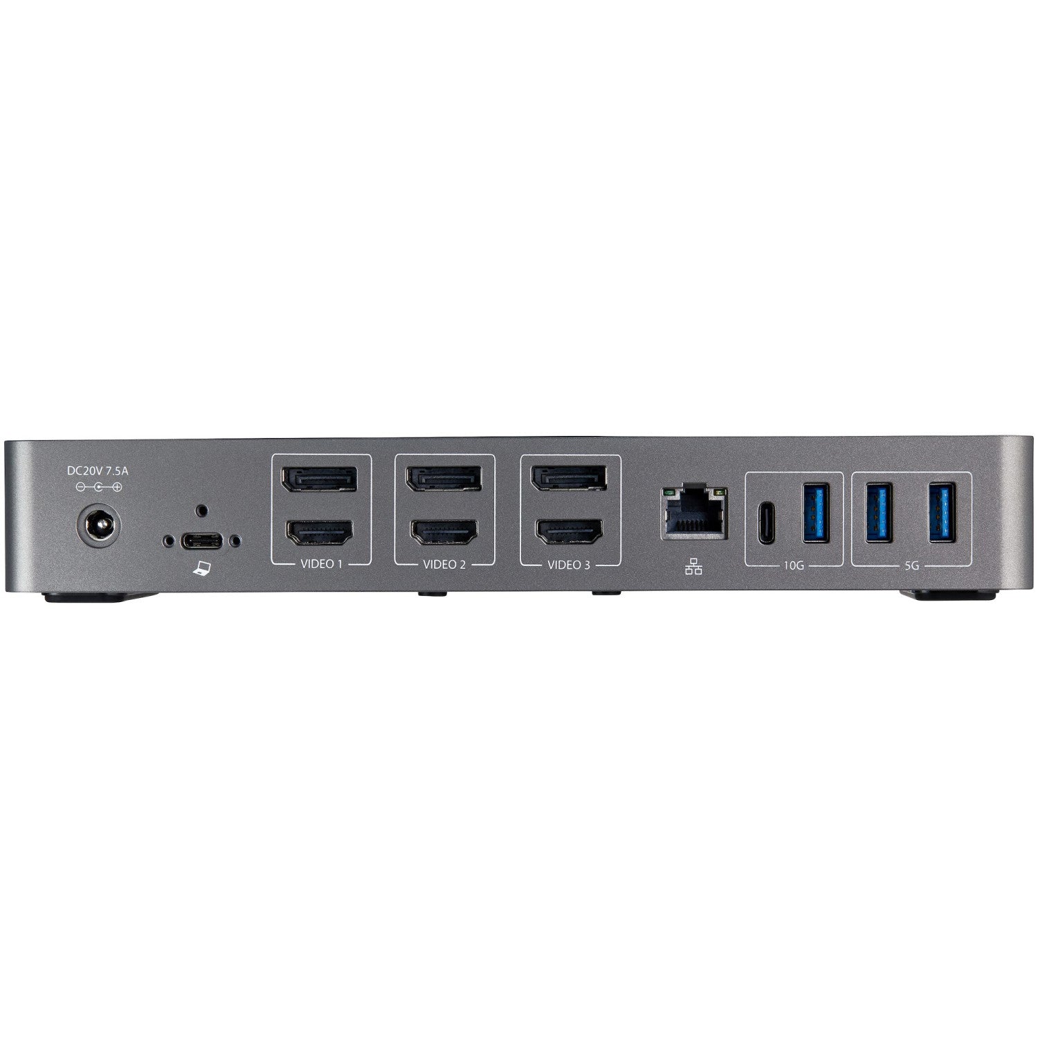 StarTech.com USB-C e USB-A Dock - Docking station universale triplo monitor DisplayPort e HDMI 4K 60Hz - 85W Power Delivery, Hub 6x USB, GbE, Audio - Docking station USB tipo C/USB 3.1 Gen 2 10Gbps