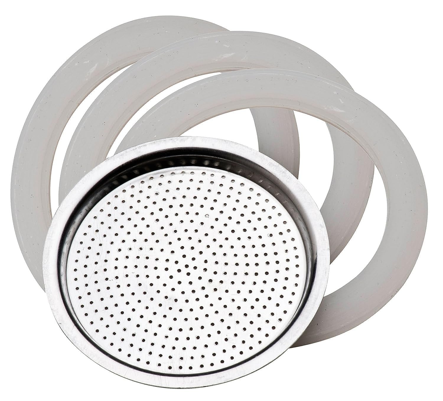 Pedrini Ricambio Filtro In Acciaio E 3 Guarnizioni In Silicone Per Caffettiera Steelmoka 4 Tazze