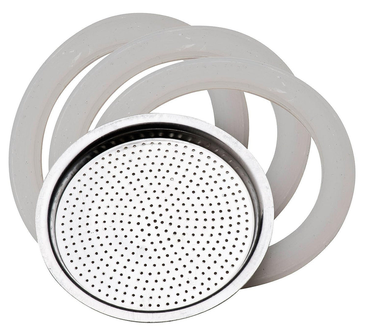 Pedrini Ricambio Filtro In Acciaio E 3 Guarnizioni In Silicone Per Caffettiera Steelmoka 4 Tazze