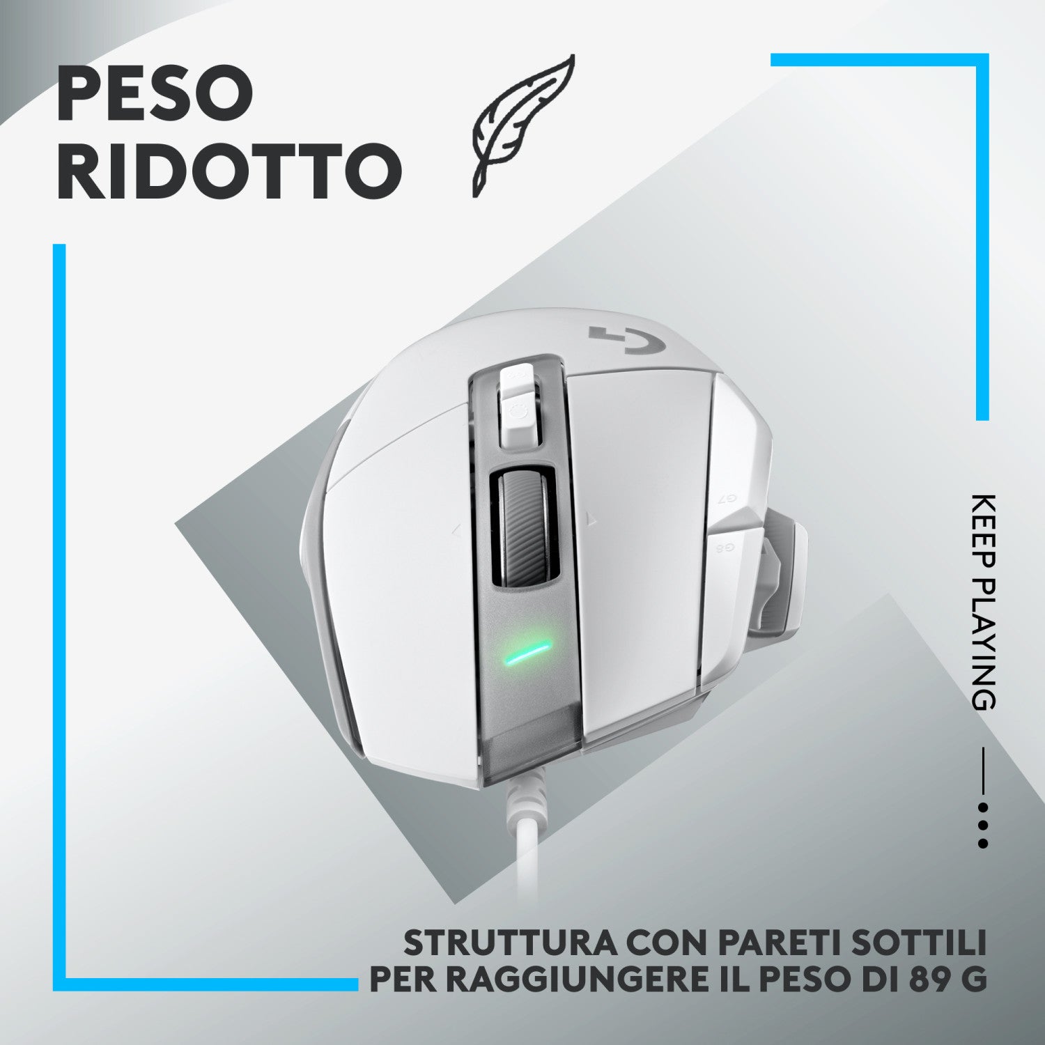 Logitech G G502 X mouse Mano destra USB tipo A Ottico 25600 DPI