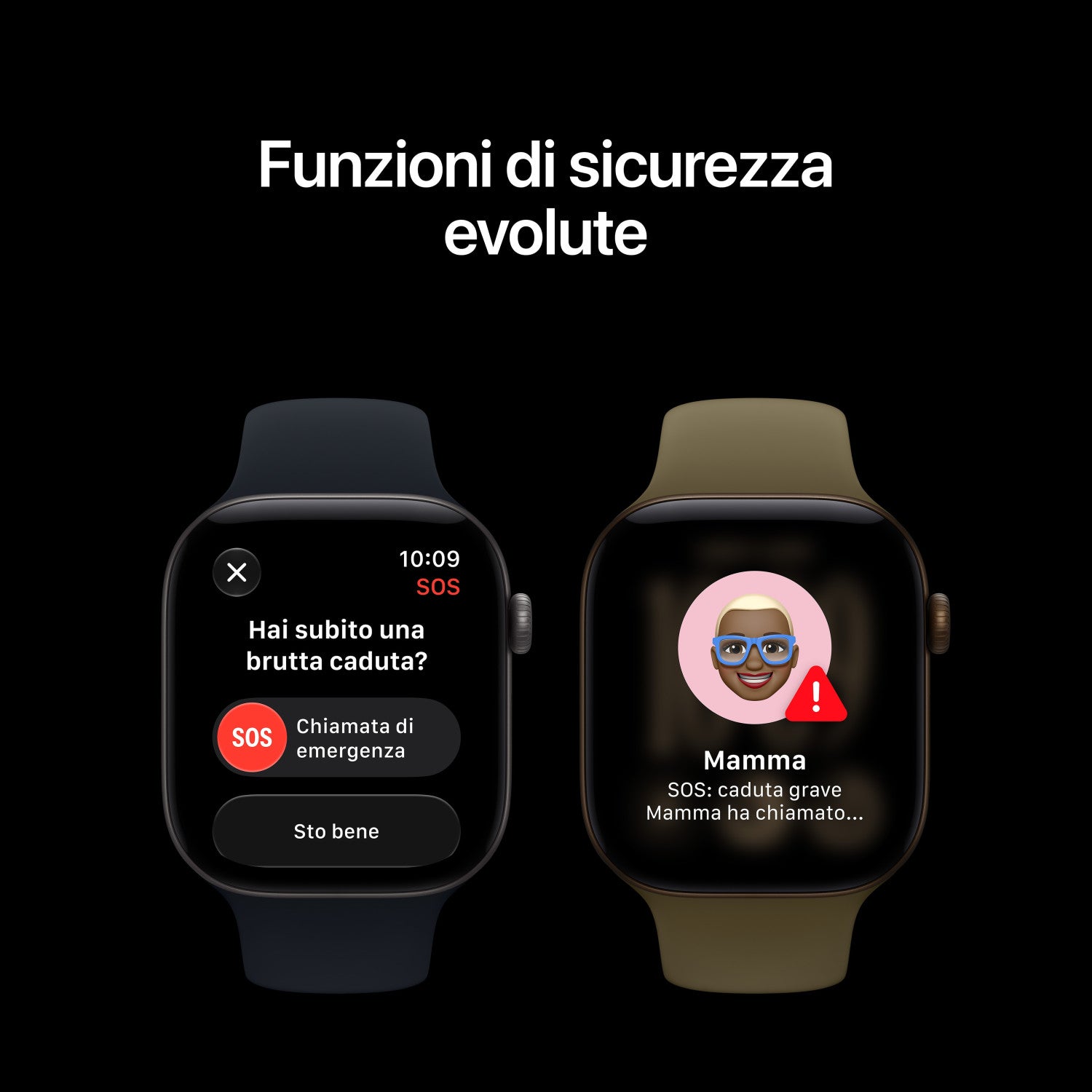 Apple Watch Series 12 GPS + Cellular, cassa 42 mm in alluminio nero con cinturino Sport nero - S/M