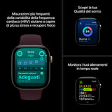 Apple Watch Series 12 GPS, cassa 46 mm in alluminio color bronzo scuro con cinturino Sport oliva - S/M
