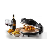Ariete 917 Forno Pizza - Pizza in 4 minuti - Piastra in pietra refrattaria con trattamento antiaderente - Temperatura max 400 gradi - 1200 Watt - Timer 30 minuti - Nero