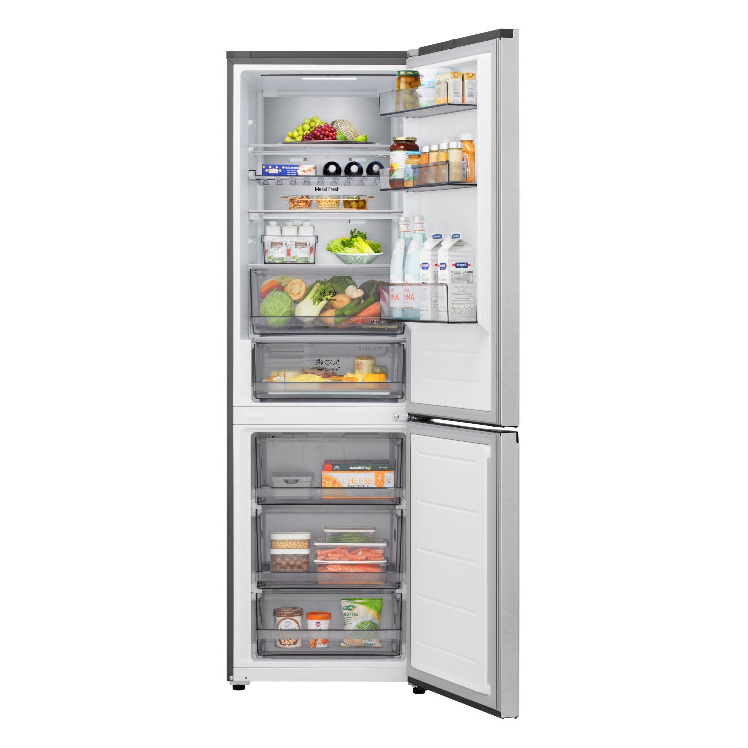 LG GBBS726CPY Frigorifero combinato Fit e Max 60cm, Classe C, 375L, AI Inverter, Prime Silver