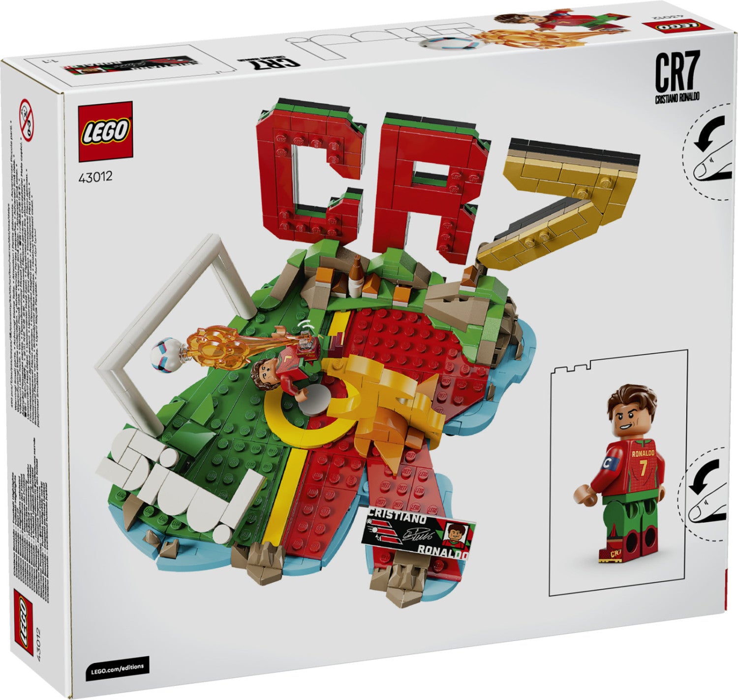 LEGO Editions 43012 Cristiano Ronaldo Highlights Calcistici, Giocattolo 3D Da Esposizione Con Minifigure, Regalo 10 Anni