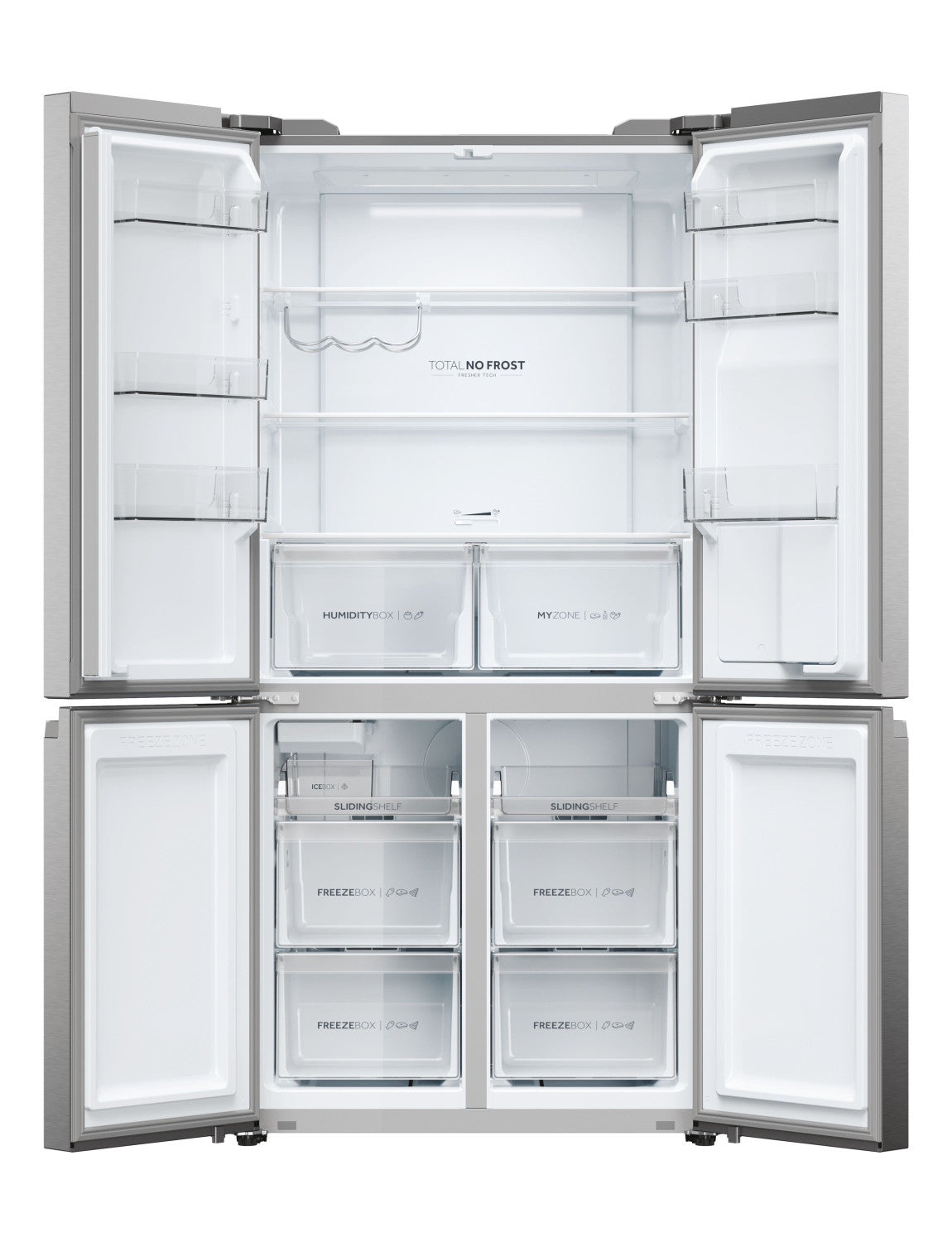Haier Cube 90 Serie 5 HCR5919EHMP frigorifero side-by-side Libera installazione 525 L E Platino, Acciaio inox