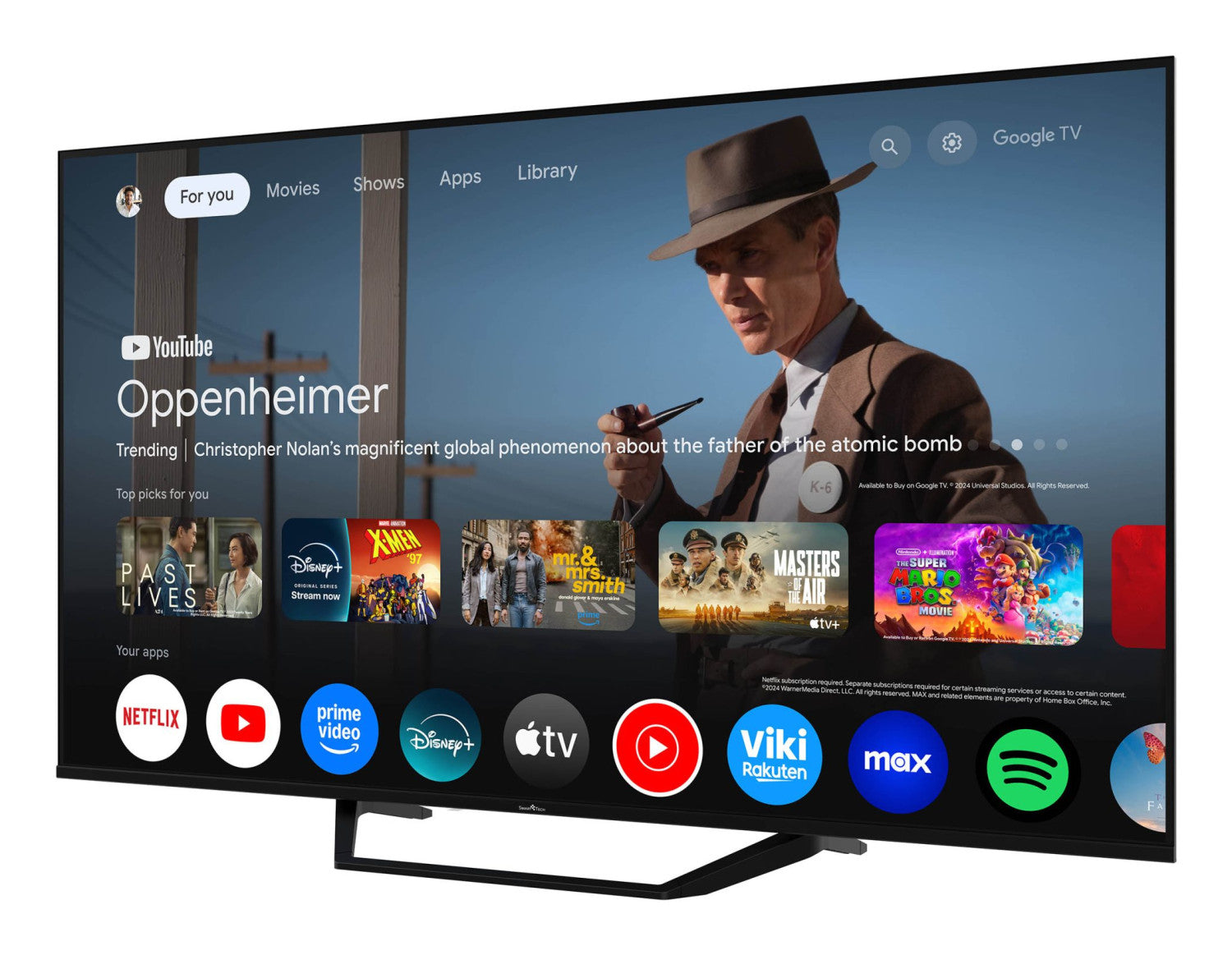 Smart-Tech 55QG06K TV 139,7 cm (55") 4K Ultra HD Smart TV Wi-Fi Nero 320 cd/m²