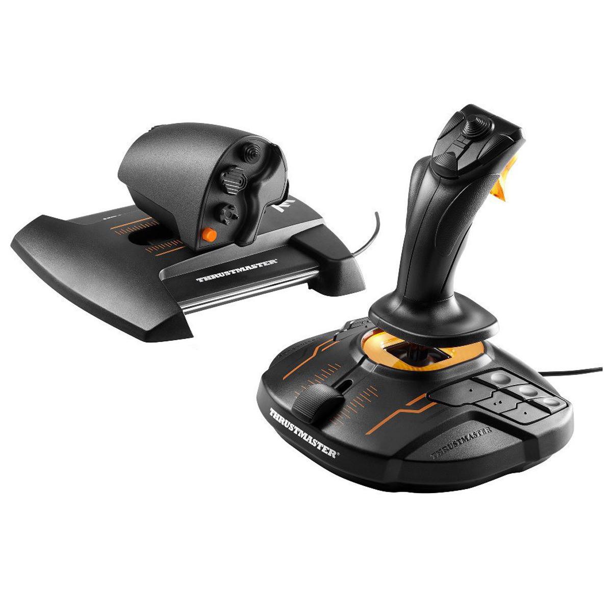 Thrustmaster T-16000M FCS Hotas USB Joystick Analogico Digitale MAC PC Nero Arancione