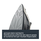 Imetec ZeroCalc Power - Ferro da Stiro da 2600W con Colpo di Vapore 220g,Piastra in Acciaio Satinato, Sistema Anticalcare, Leggero