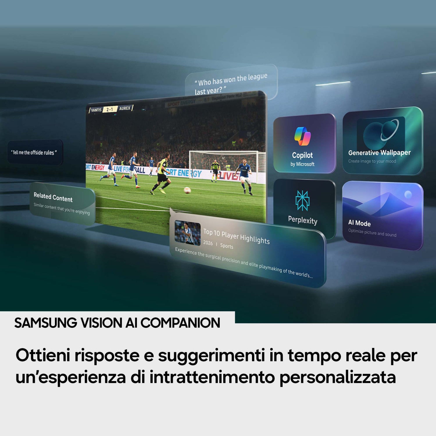 Samsung Micro RGB AI TV 85 pollici MRE85R95HATXZT, Micro RGB AI Engine Pro, 4K AI Upscaling Pro, Glare Free, Motion Xcelerator 165Hz, Dolby Atmos OTS , Infinity Air Design, Vision AI Smart TV, 2026