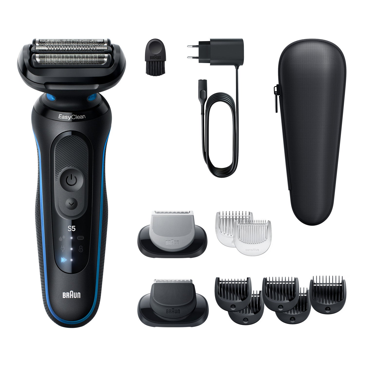 Braun Series 5 52-B1650S rasoio elettrico Trimmer Blu