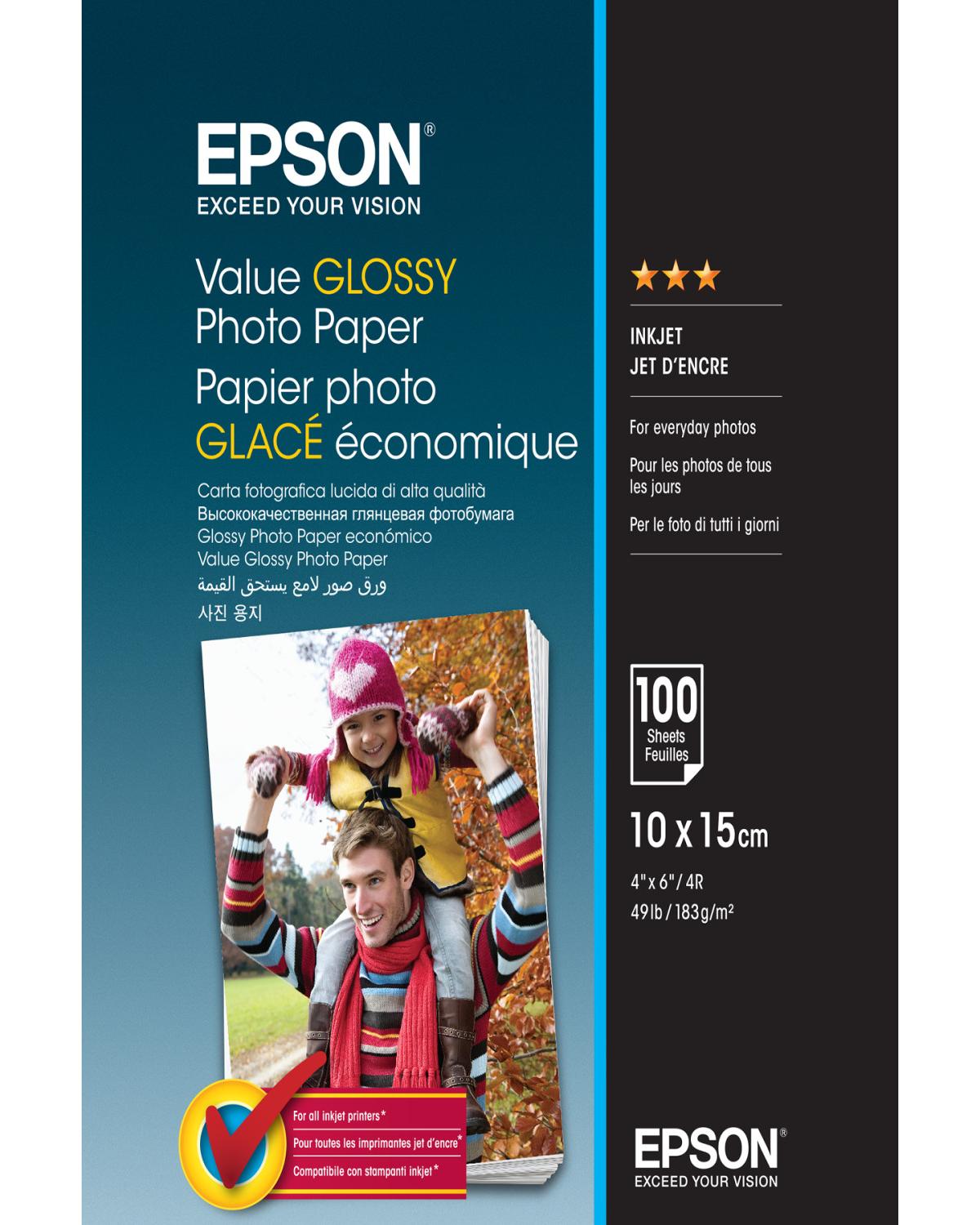 Epson Value Glossy Photo Paper carta fotografica Lucida