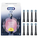 Oral-B iO Series Gentle Care Black, Original Replacement Round Brush Heads, Suitable for Sensitive Gums, 8