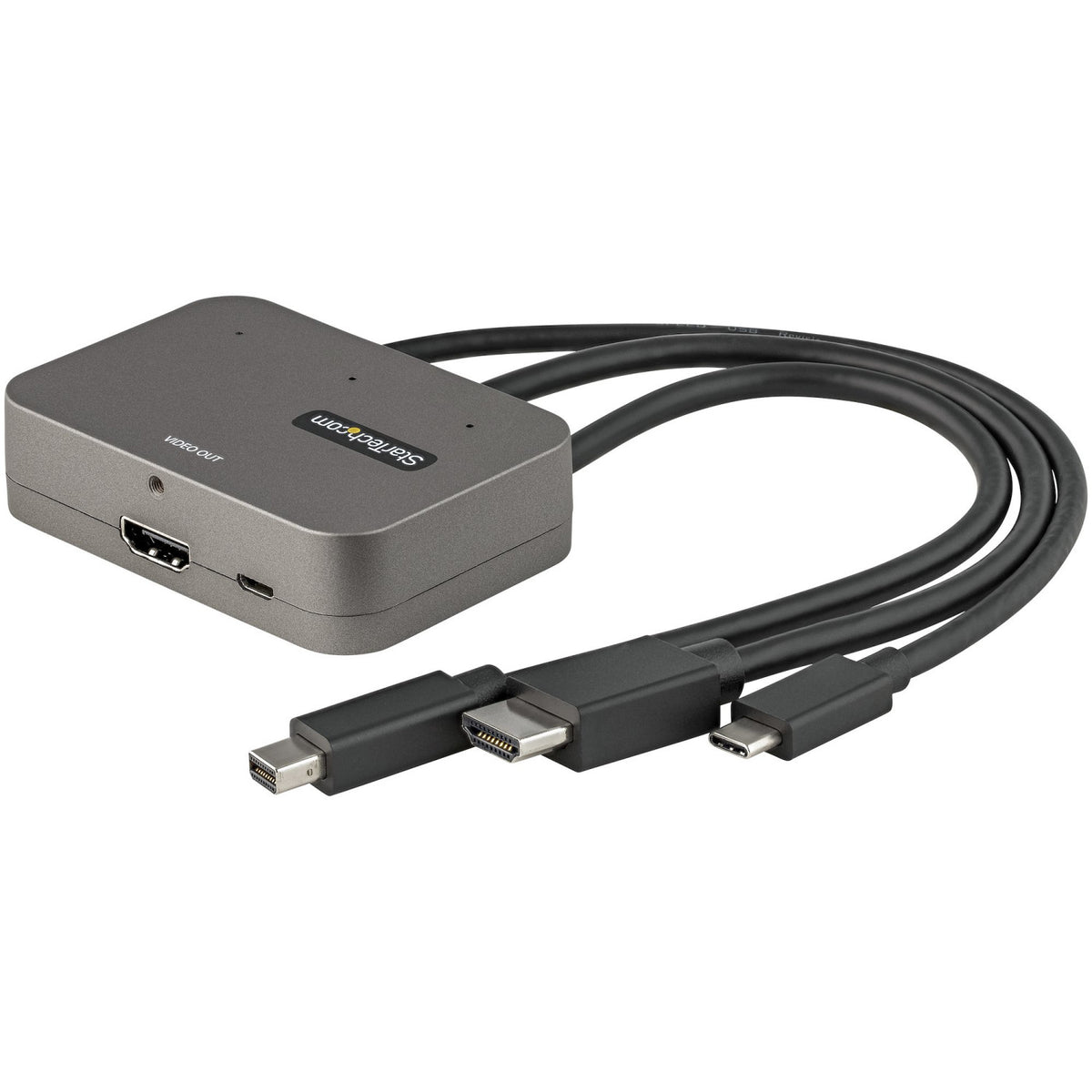 StarTech.com CDPHDMDP2HD cavo e adattatore video 0,27 m HDMI USB HDMI Mini DisplayPort USB Type-C Nero, Argento