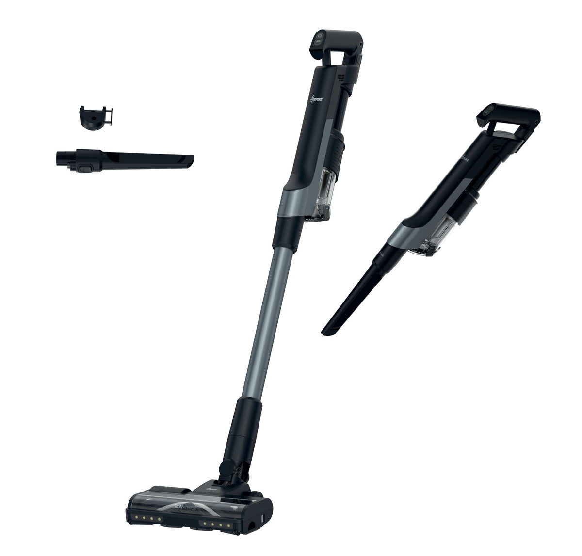 Hoover HF210HP 011 Aspirapolvere elettrica Batteria Secco EPA Senza sacchetto 1 L 165 W Grigio, Quarzo metallizzato