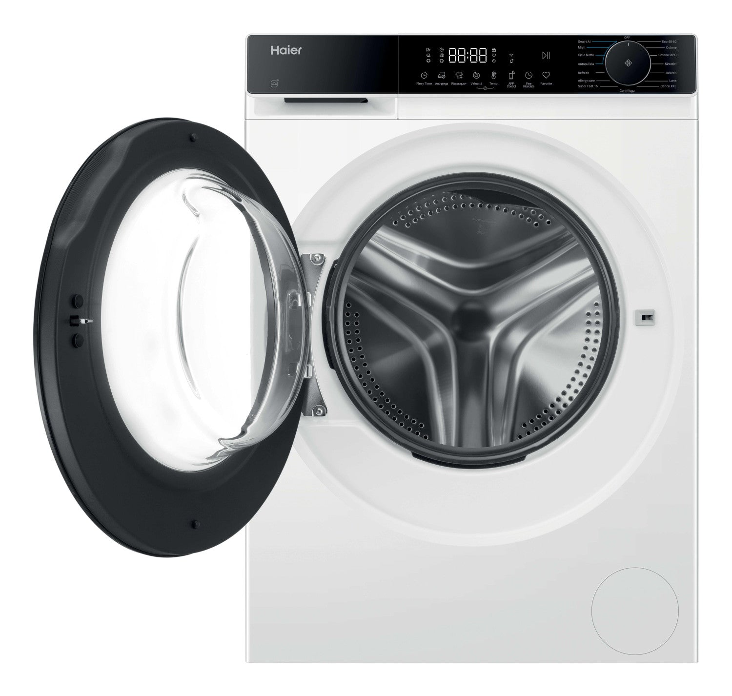 Haier X Series 5 , Lavatrice Carica Frontale 14 KG, 20% più efficente della classe A, 1400 giri, Bianco, AI PowerDrive, Vapore, Wi-Fi, Smart AI, Super Fast 15', HW140BP14357U1IT
