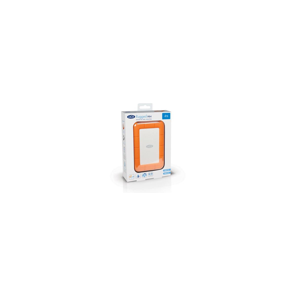 Lacie 9000298 Hard Disk 2 Tb Rugged Mini Usb 3.0 Arancione
